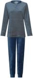 Pastunette Nordic Bloom Pyjama Velours Blauw Gestreept Maat 38