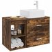 vidaXL Meuble de salle de bain set 2 pcs chêne fumé bois transformé