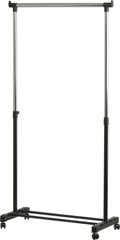 V-Part Kledingrek - Zwart/Chroom - Verstelbaar - Met Wielen - 170 cm