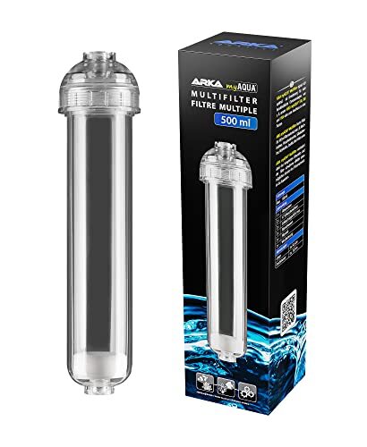 ARKA Aquatics Multifilter 500 ml - ideaal voor filtermateriaal zoals mengbedhars, fosfaatabsorber, silicaatabsorber, actieve kool, zeoliet, bio-pellets UVM, transparant, MF500