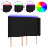 VidaXL Hoofdbord met LED 183x16x78/88 cm stof zwart