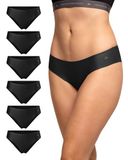 DANISH ENDURANCE Naadloze Slips voor Dames - Sporten & Iedere dag - 6-pack - Zwart - Maat XS