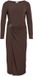 VILA Maxi-jurk VIJUSTINE Lange Mouwen Effen Ronde Hals Polyester/Elastaan Koffieboon M