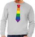 Bellatio Decorations Gay Pride Regenboog Stropdas Sweater Grijs Heren S