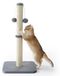 Poteau griffoir pour chats d'intérieur - Sisal - 74 cm - Avec balle suspendue - Gris