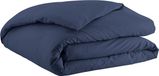 ITC Essix - Tout Doux - Effen katoenen dekbedovertrek 260 x 240 cm Nachtblauw
