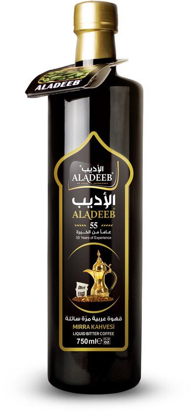 Aladeeb Premium - Liquid Arabic Coffee - Mırra Kahvesi - Kant-en-klare Bittere Koffie - 750 ml