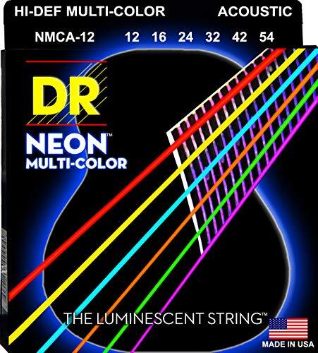 D&R Snaren Multi-Color Strings Lite Coated Fosfor Brons Akoestische Gitaar Snaren, Licht NMCA-12