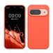 kwmobile hoesje geschikt voor Google Pixel 9 / Pixel 9 Pro case - Siliconen telefoonhoesje - Telefoon beschermhoes - Smartphone cover in levendig koraal