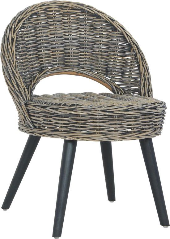 vidaXL Fauteuil kubu rattan zwart