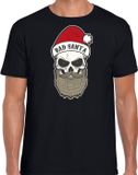 Bellatio Decorations Bad Santa fout Kerstshirt / Kerst t-shirt zwart voor heren - Kerstkleding / Christmas outfit S