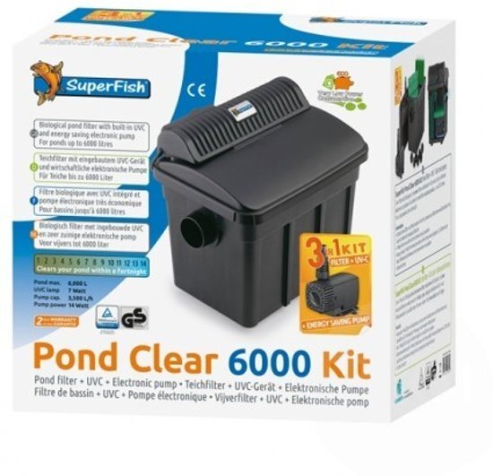 SuperFish Pond Clear Kit 6000 UVC- 7W-Pomp 2000 l/h