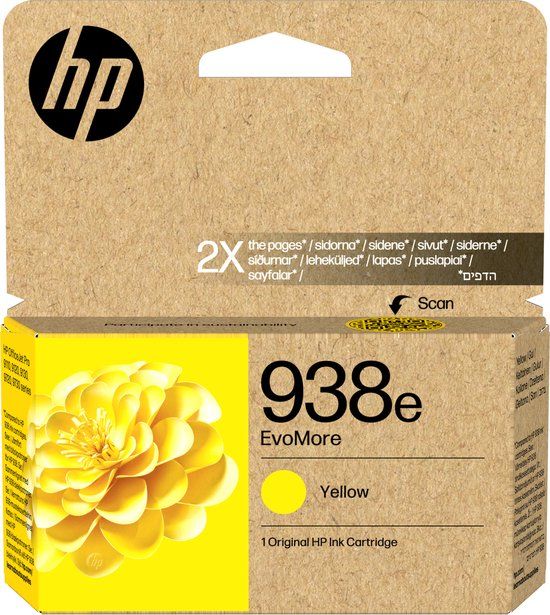HP 938e EvoMore Originele Gele Inktcartridge