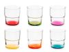 Pasabahce Set van 6 glazen glazen met gekleurde bodem, 30 cl, verschillende kleuren, vaatwasmachinebestendig, modern en vrolijk design