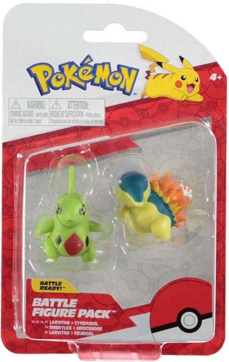 Wicked Cool Toys Pokemon Battle Figure Pack - Larvitar & Cyndaquil
