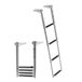 VEVOR Bootladder van roestvrij staal, inklapbare telescopische ladder met 4 treden, tot 408 kg, brede en antislip treden voor buitenboorden, jacht en pontoni