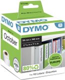 DYMO originele LabelWriter labels voor ordners | 59 mm x 190 mm | 110 zelfklevende etiketten | Wit