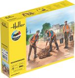 Heller Modelbouwpakket Diorama - 58754 Wegwerkers voor Diorama - 3 Figuren - 77,8mm - Starter Kit Plastic - 1:24 - Modelbouw