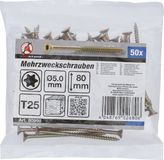 BGS Multischroeven Torx T25 5,0 x 80 mm 50 stuks