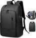 CarryQuest® - Sac à dos de voyage - Sac à dos durable pour hommes avec USB - Sacoche de travail - Grande capacité + résistant à l'eau + rangement intelligent - Noir
