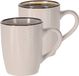 Siaki Mok/theemok - 2x - Fishbone - beige - 370 ml - mokken - keramiek