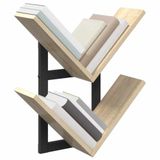 vidaXL Wandzwevend Plank 2 st Sonoma Eiken 43 x 15 x 47 cm