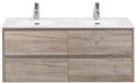 BES LED Dante Badmeubelset 120 cm - 4 Laden Craft Oak - Keramische Wastafel Wit Cover
