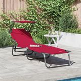 vidaXL Ligbed Rood Oxford 190 x 57 x 81 cm