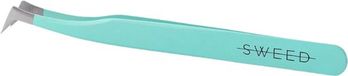 SWEED - Pince à épiler, Argent, Vert menthe, Courbée, Acier inoxydable