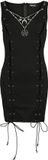 Gothicana by EMP Gothicana kort zwart jersey jurkje met vetersluiting - Dames - XL