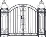 vidaXL Smeedijzeren Poort - Tuinpoort - Decoratief - 122x20,5x100 cm - Zwart