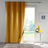 HomeMaison Verduisteringsgordijn met oogjes, velours, geel, 135 x 260 cm