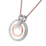 Orphelia Silver 925 Zh-7095/1 Pendant White/Rose Double Circle X Zirc