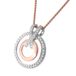Orphelia Silver 925 Zh-7095/1 Pendant White/Rose Double Circle X Zirc