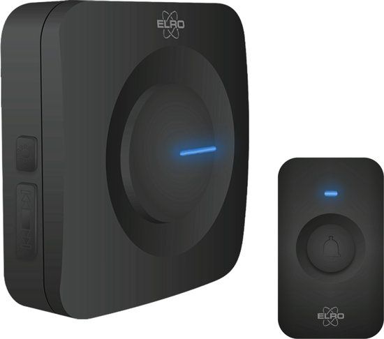 ELRO DB3000 Draadloze Deurbel Set - Zwart - 300m Bereik - 64 Melodieën - IP65