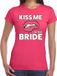 Bellatio Decorations Kiss me I am The Bride t-shirt roze dames - feest shirts dames - vrijgezellenfeest kleding L