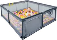 Relaxdays Babybox - 200 x 200 cm - 50 ballen - Grijs