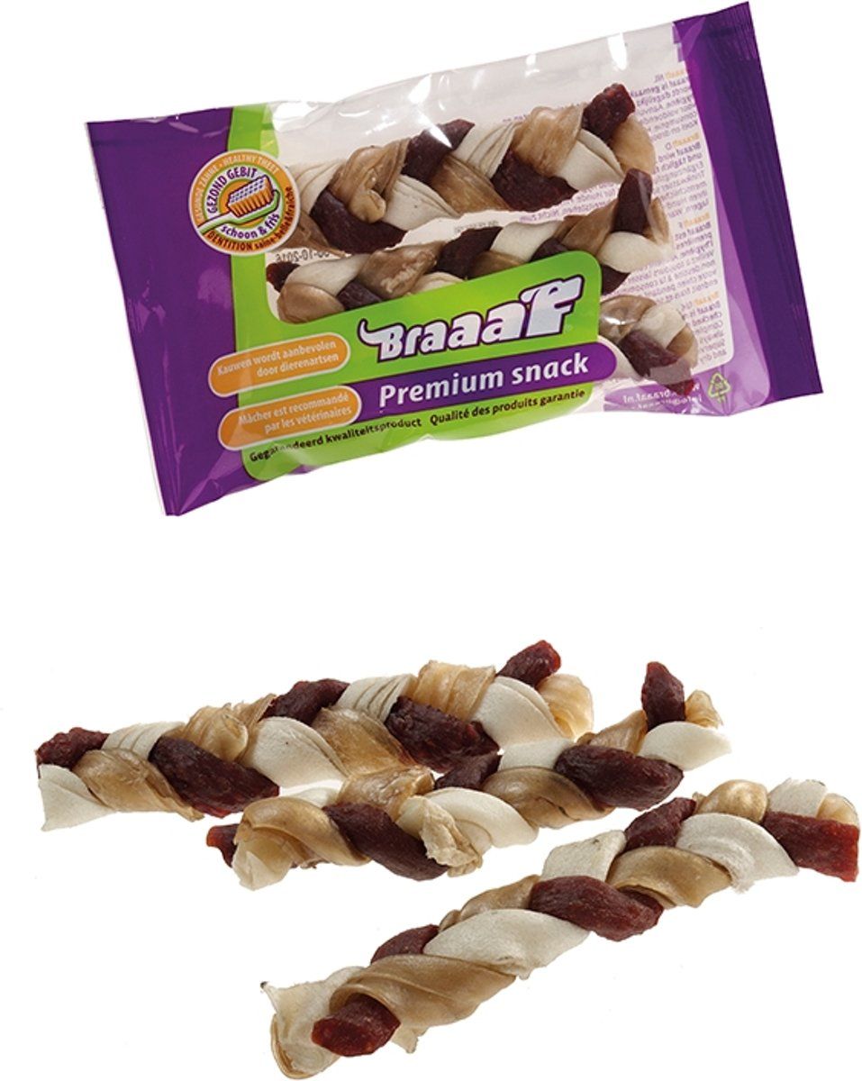 Braaaf snack twister vlecht klein - 1 ST Ã 3 ST