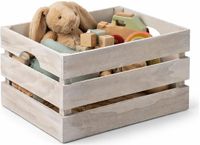Kinvara Opbergkist / fruitkist Liva - wit - 16 x 26 x 13 cm - hout