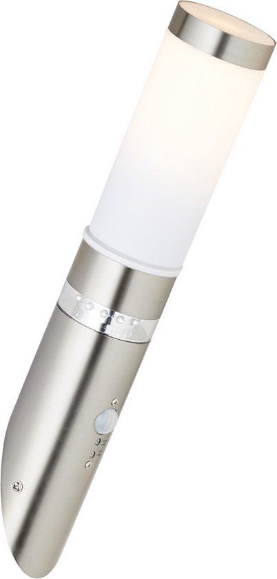 Brilliant BOLE - Buiten wandlamp met bewegingssensor - Chroom;Wit