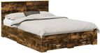 vidaXL Bedframe met lade Gerookt eiken 140 x 190 cm Bewerkt hout