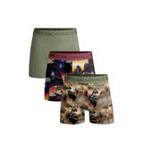 Muchachomalo boxer short met print - vert/rouge (set van 3)