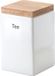 Continenta Boîte de stockage, Carré, 1000 ml, Couvercle en bois, Anneau en silicone, Modèle 3913