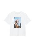 s.Oliver T-shirt Vrouwen Wit Katoen Ronde Hals Korte Mouw Extra Kort Aansluitend Printopdruk