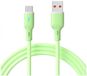 AKYGA AK-USB-64 USB-C naar USB-A siliconen oplaadkabel groen