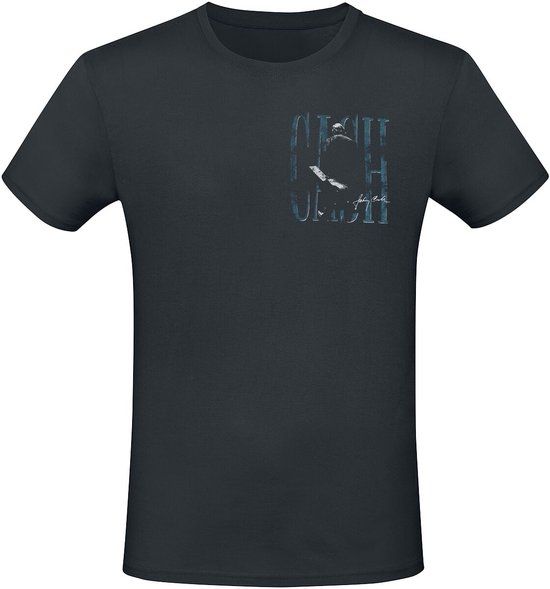 Johnny Cash T-shirt Man in Black Heren Zwart XL