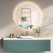 HOKO Miroir de salle de bain LED Rond 60cm Cadre en aluminium doré Température de couleur réglable en continu avec fonction mémoire IP44 Verre HD 5mm Pisa