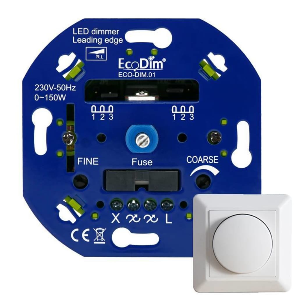Not specified LED dimmer 0-150 Watt fase aansnijding incl. afdekraampje en draaiknop