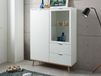 GUTENBERG Commode 2 portes 2 tiroirs blanc/chêne sonoma