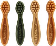 Flamingo Veggie Tandenborstel 12,5 cm 4 stuks Meerkleurig